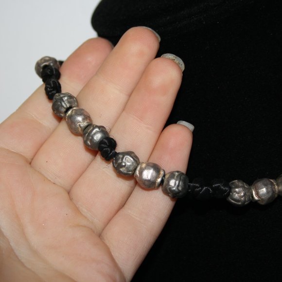 Beautiful black cord and silver SOHO deisgns Necklace 16-18" - Picture 3 of 5